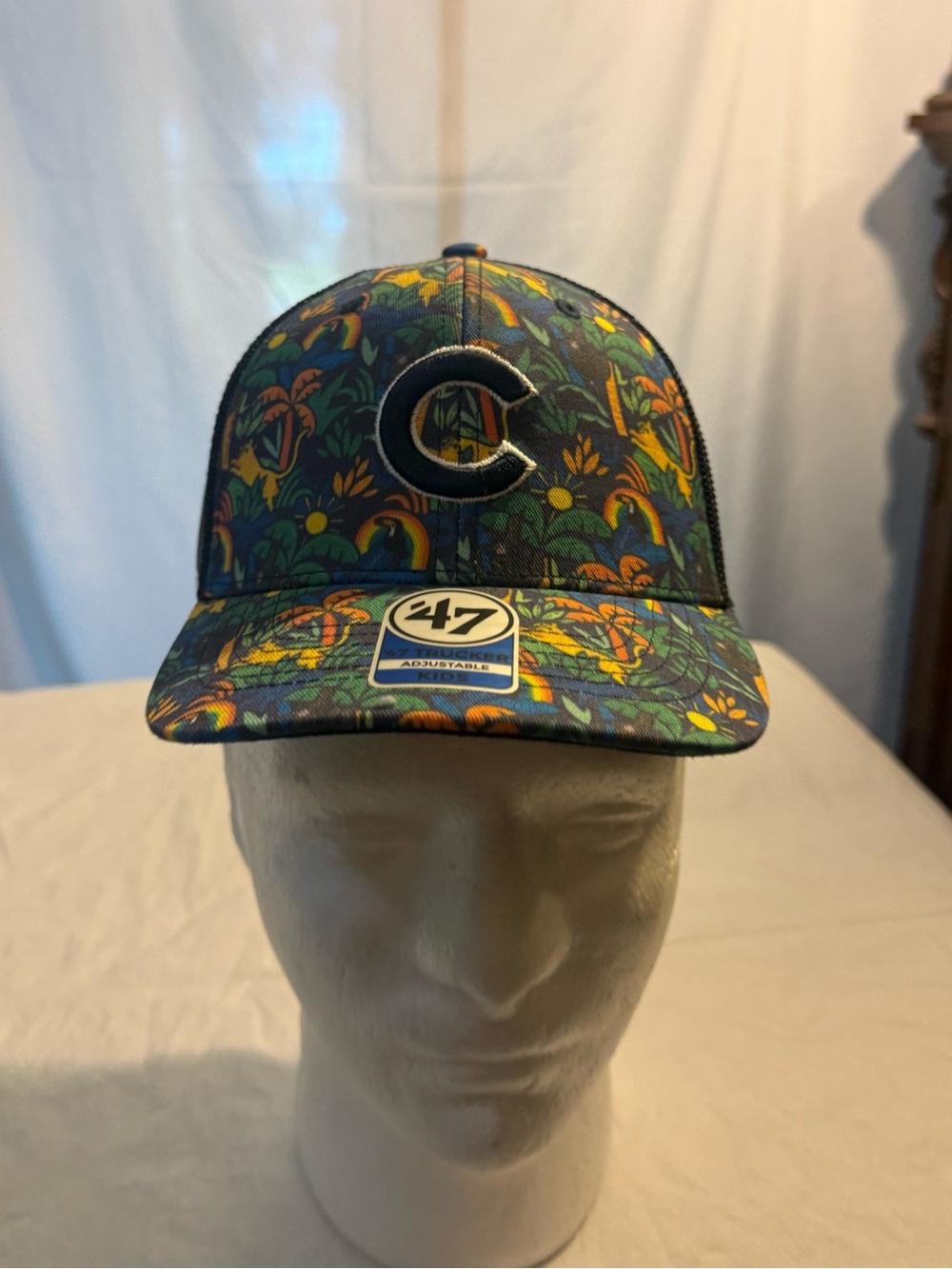 47 Kids Chicago C Floral Snapback Hat - Navy, Green, Yellow
